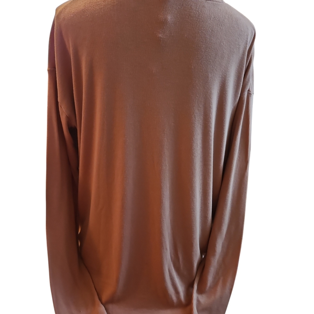 Athleta Pink Flowy Ribbed Tie Knot Top Sz Lg - Picture 4 of 6